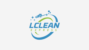 Logo da marca Lclean, especializada em limpeza de estofados a vapor e úmido. O design transmite confiança e eficácia em serviços de limpeza profunda, sendo ideal para empresas do setor de higienização, cuidados com móveis e soluções de limpeza profissional. Com um fundo branco.